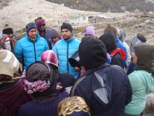 Visitors being briefed about the meteorological conditions around Gangotri Glacier at the observatory near Gangori Glacier